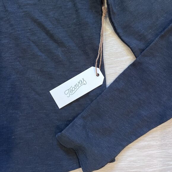 Tecovas Waffle Henley Black Long Sleeve Women's Shirt-Size M - Picture 6 of 7